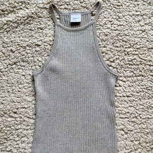 taupe racerback crop top